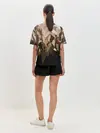 Женская пижама с шортами / Бежево-коричневая мозаика