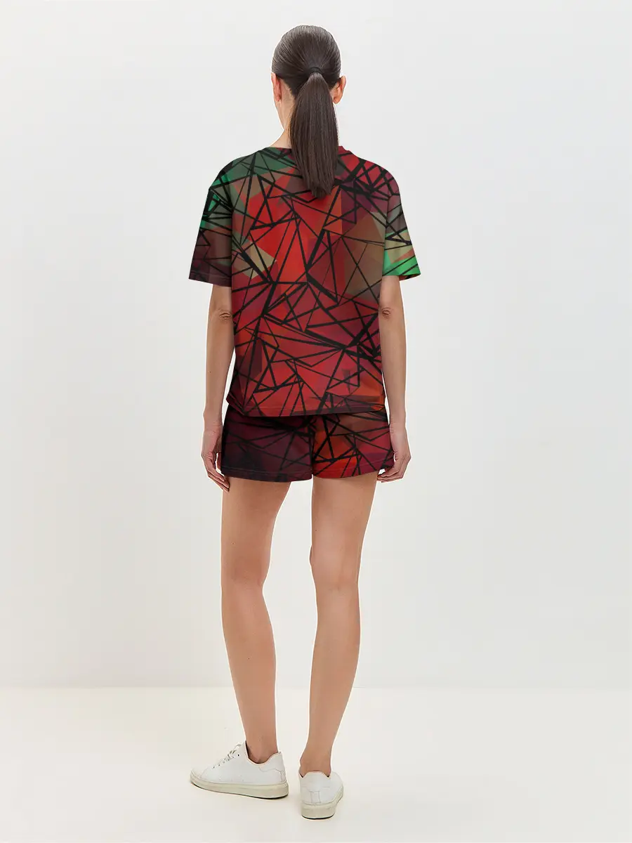 Женская пижама с шортами / Абстрактный геометрический