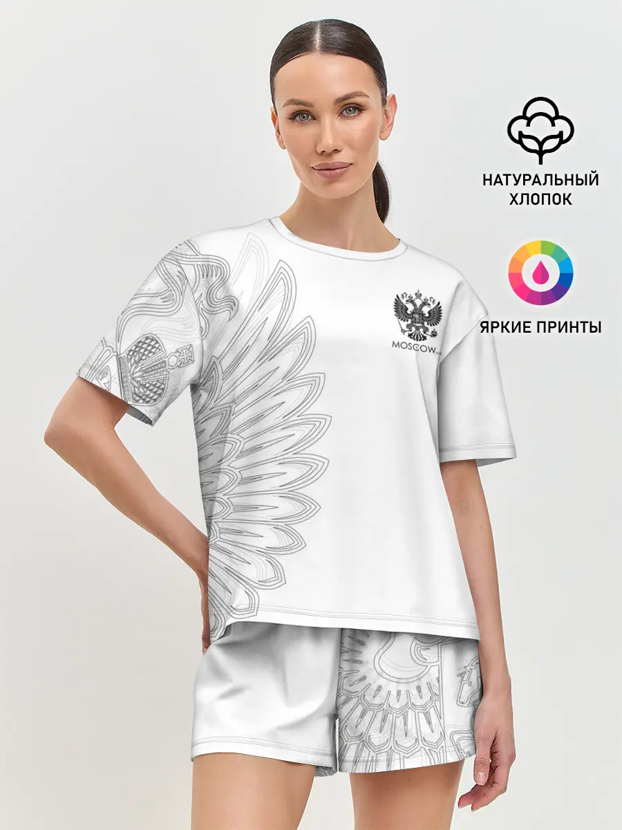 Женская пижама с шортами / Russia | MSKSide Colorless