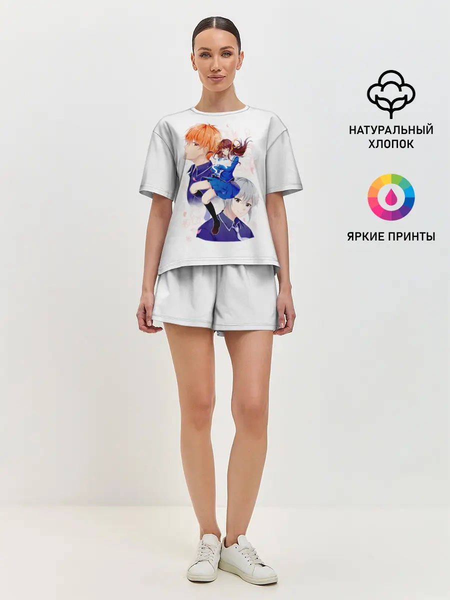 Женская пижама с шортами / Корзинка фруктов