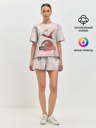 Женская пижама с шортами / Птеродактили | Мир Юрского Периода