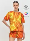 Женская пижама с шортами / Желто-оранжевая абстракция
