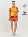 Женская пижама с шортами / Желто-оранжевая абстракция