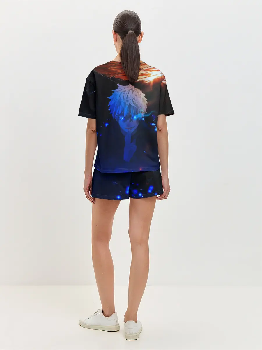 Женская пижама с шортами / Сатору гото голубые глаза