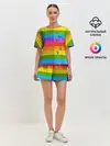 Женская пижама с шортами / POP it вертикальная надпись