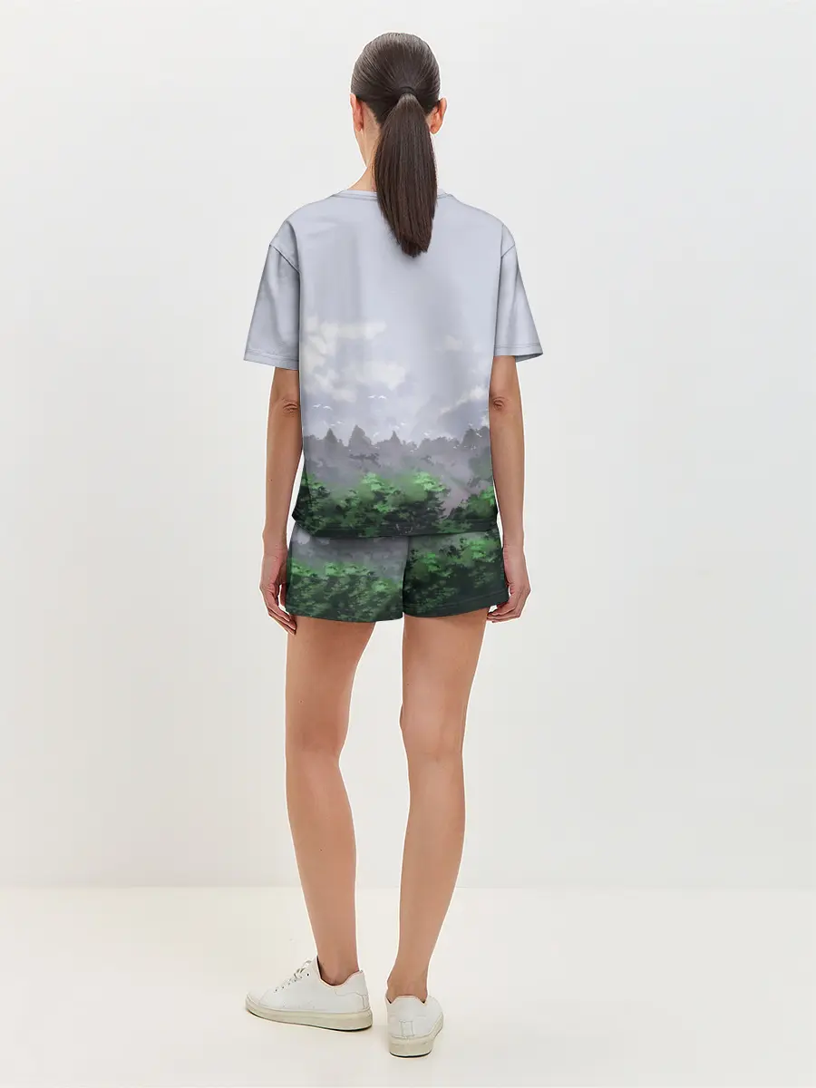 Женская пижама с шортами / СИРЕНОГОЛОВЫЙ / ЛЕС