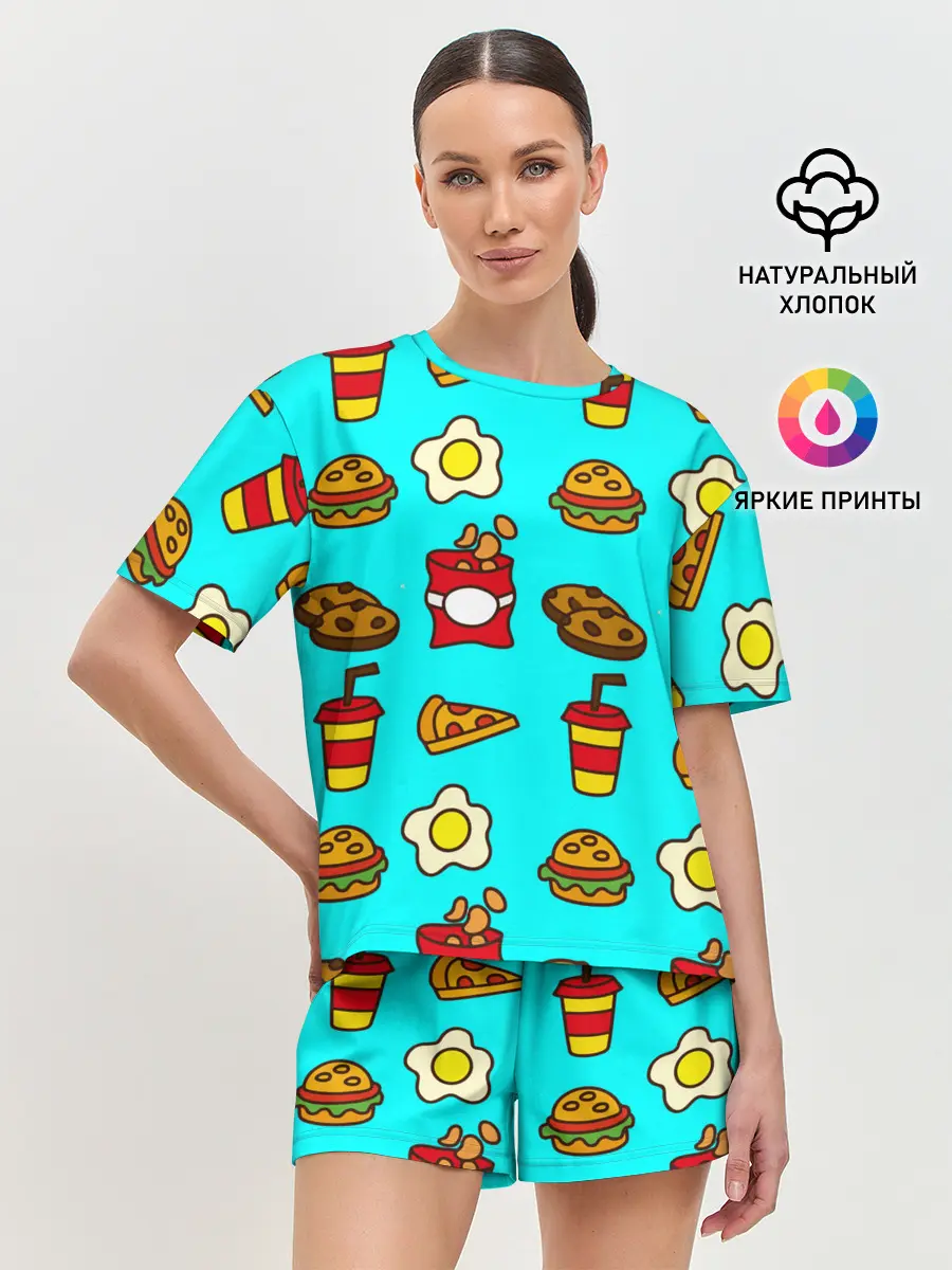 Женская пижама с шортами / Вкусняхи из Макдака!