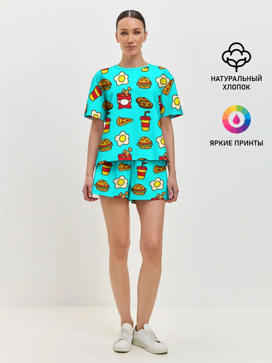 Женская пижама с шортами / Вкусняхи из Макдака!