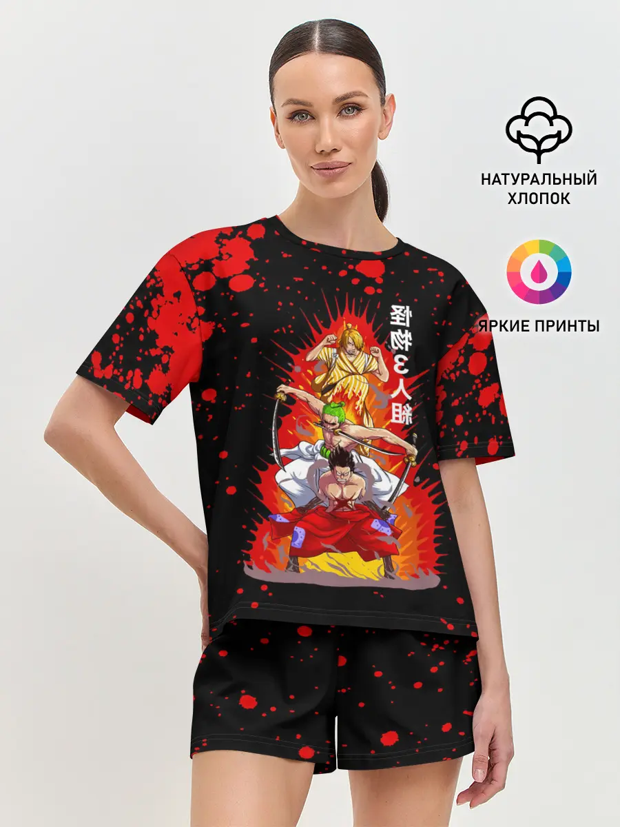 Женская пижама с шортами / Санджи, Зоро и Луффи One Piece