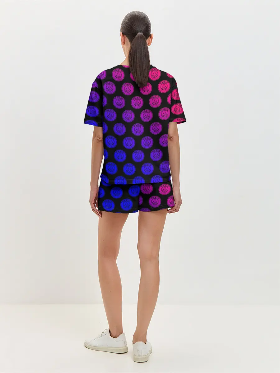 Женская пижама с шортами / ПСЖ Неон