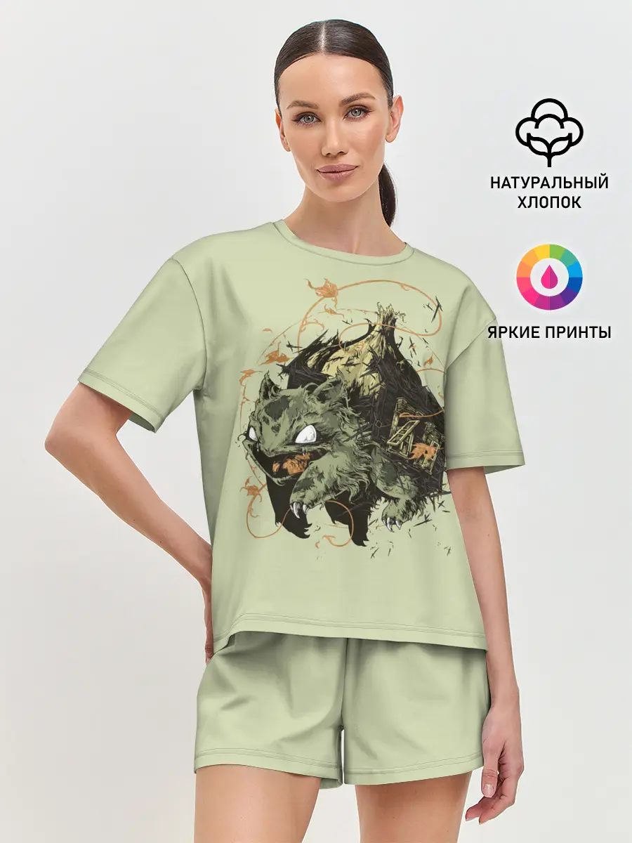 Женская пижама с шортами / Horror Bulbasaur