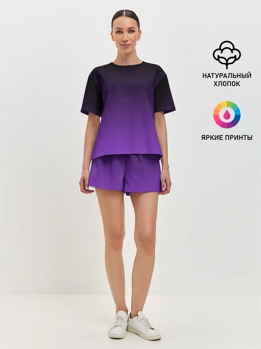 Женская пижама с шортами / Ночной градиент | Фиолетовый
