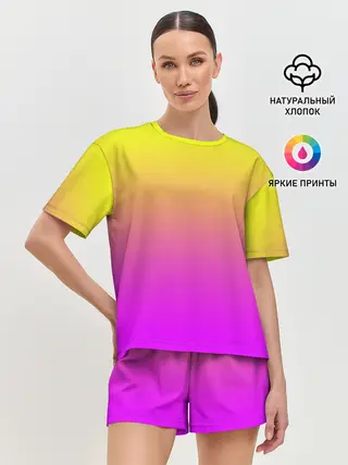 Женская пижама с шортами / Яркий рассвет