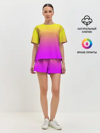 Женская пижама с шортами / Яркий рассвет