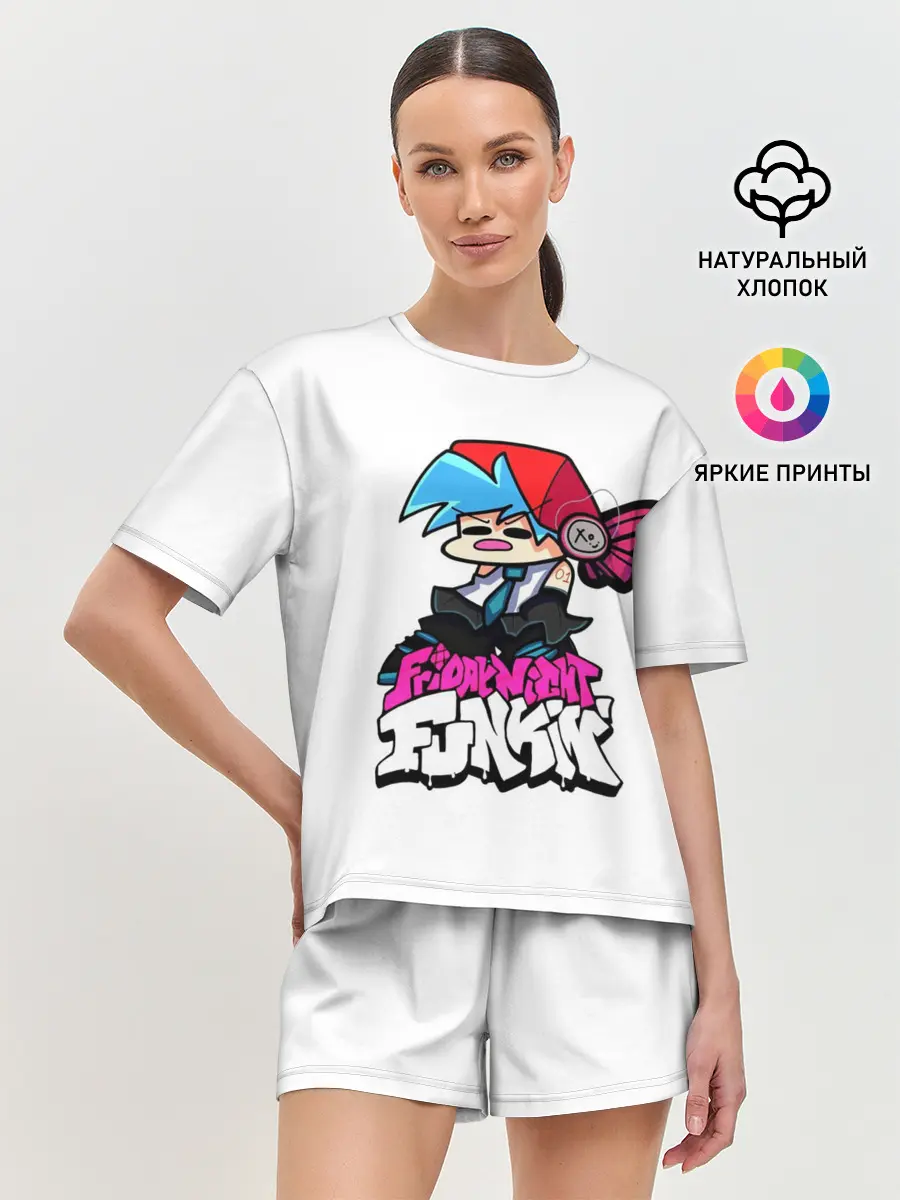 Женская пижама с шортами / Бойфренд