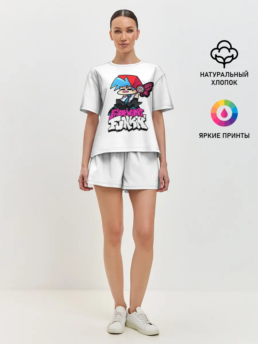 Женская пижама с шортами / Бойфренд