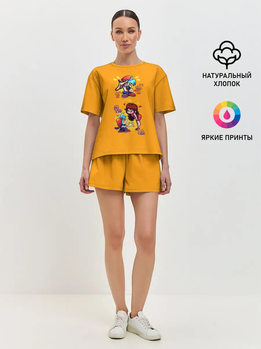 Женская пижама с шортами / Boyfriend and Girlfriend FNF