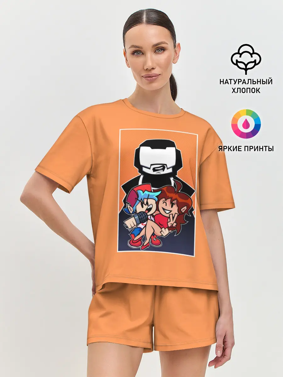 Женская пижама с шортами / Boyfriend, Girlfriend, Tankman