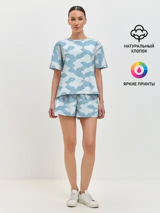 Женская пижама с шортами / Абстрактные волны