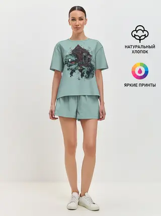 Женская пижама с шортами / Домик Сквиртла