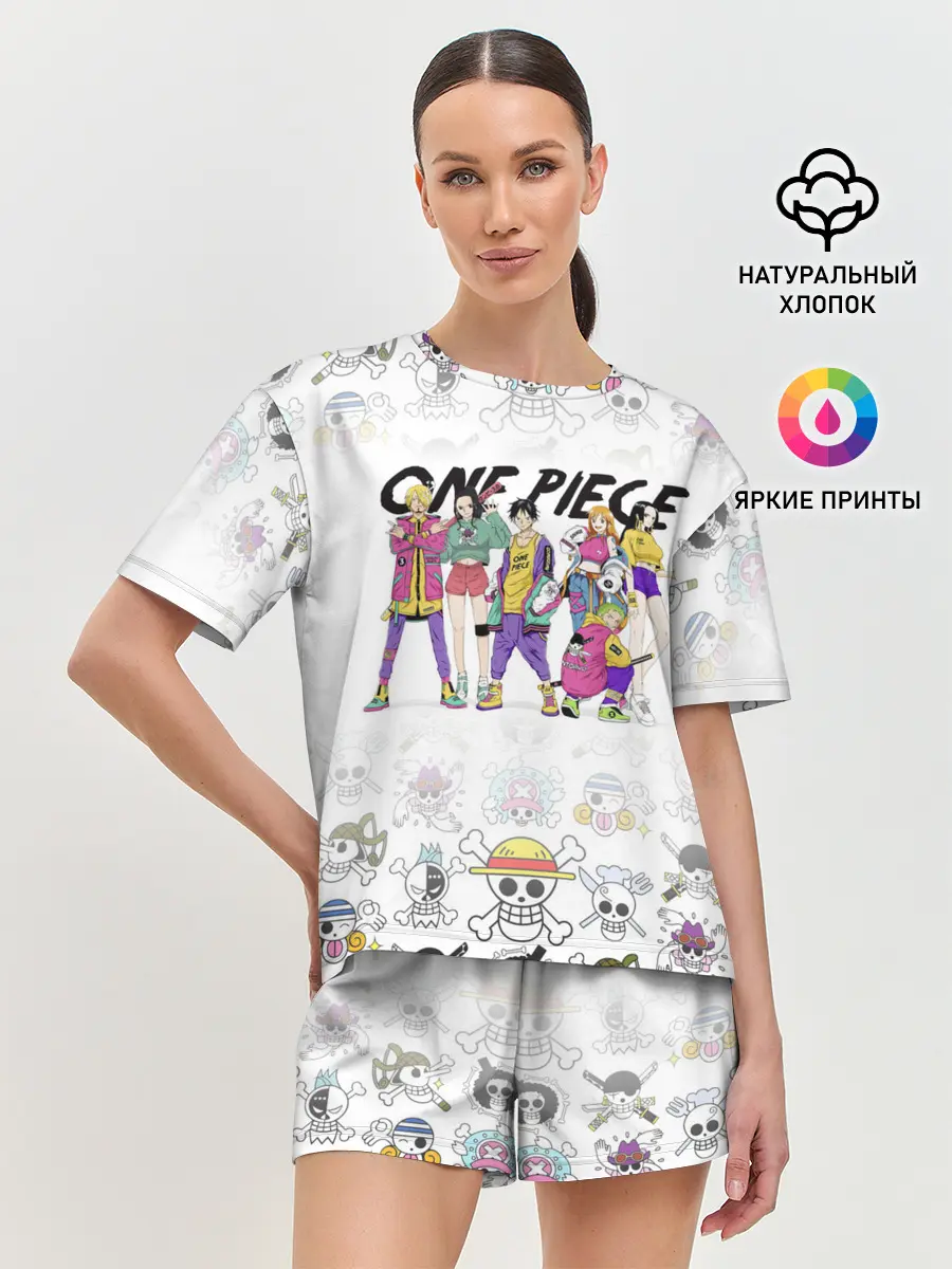 Женская пижама с шортами / One Piece. Большой куш на стиле