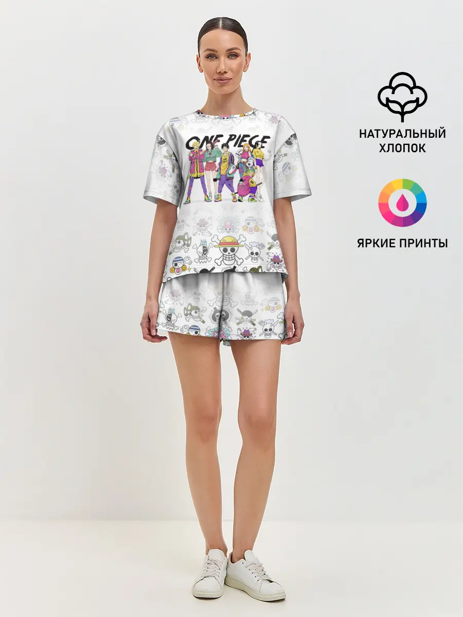 Женская пижама с шортами / One Piece. Большой куш на стиле