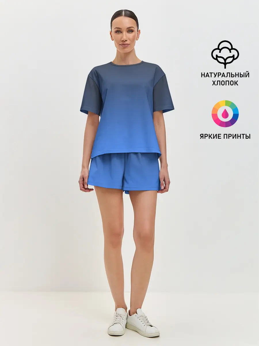 Женская пижама с шортами / DARK OCEAN GRADIENT