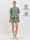 Женская пижама с шортами / Геометрический глитч