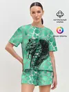 Женская пижама с шортами / Кобра. Змеиный стиль