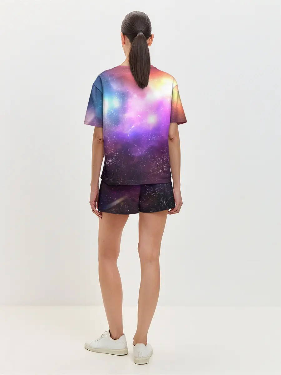 Женская пижама с шортами / Космос, сияние и звезды