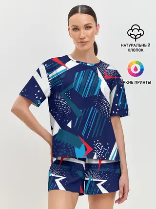 Женская пижама с шортами / Геометрия