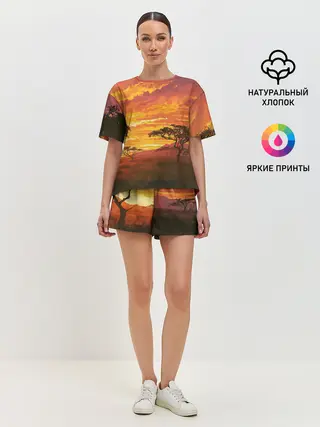 Женская пижама с шортами / АФРИКАНСКАЯ САВАННА