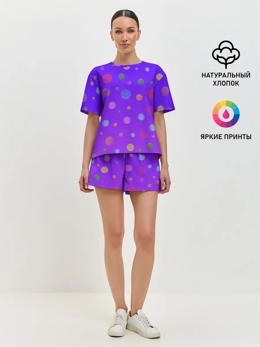 Женская пижама с шортами / Фантастические шары