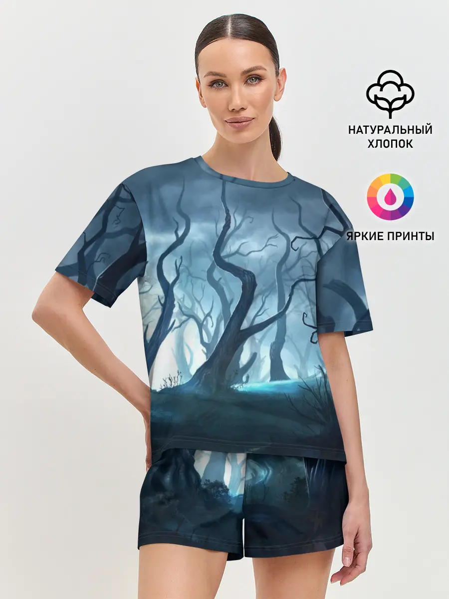 Женская пижама с шортами / ДРЕМУЧИЙ ЛЕС