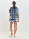 Женская пижама с шортами / Синий узор в клетку