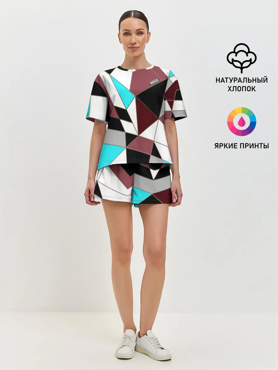 Женская пижама с шортами / Геометрический узор