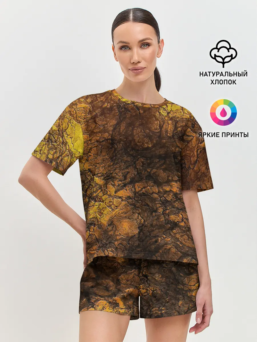 Женская пижама с шортами / Абстрактный узор текстура