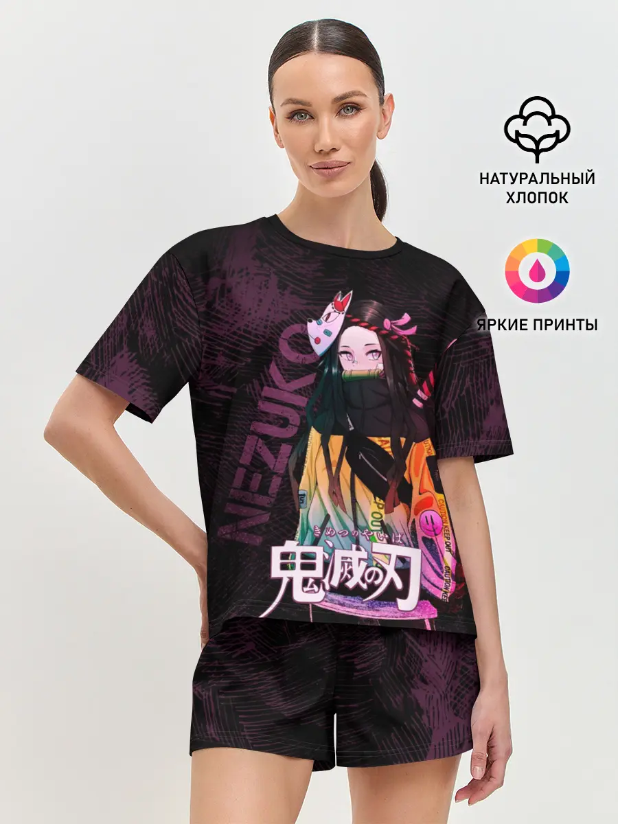 Женская пижама с шортами / Незуко Камадо Kimetsu no aiba