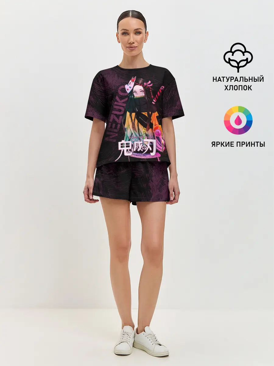 Женская пижама с шортами / Незуко Камадо Kimetsu no aiba