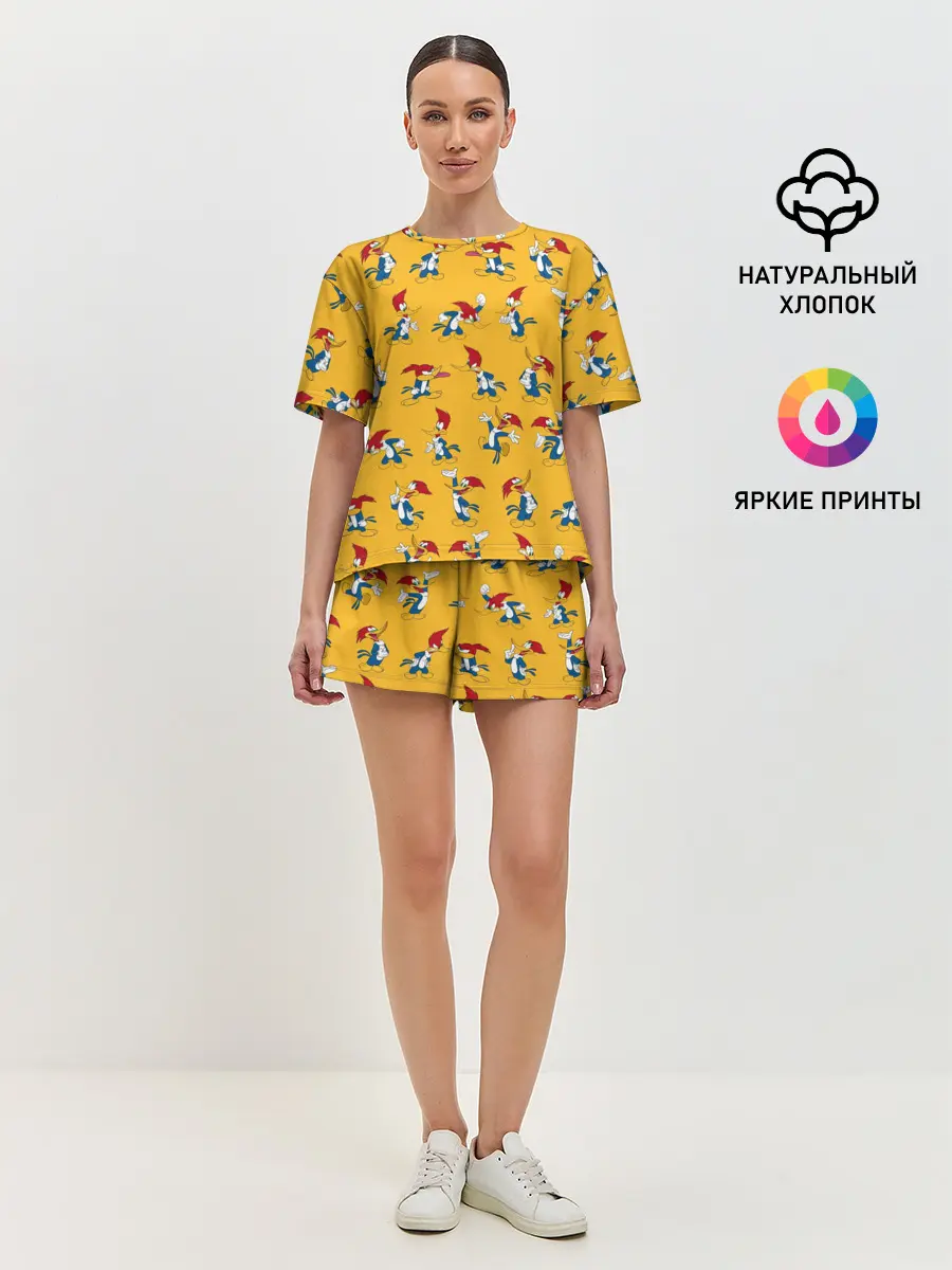 Женская пижама с шортами / Такой разный Дятел Вуди