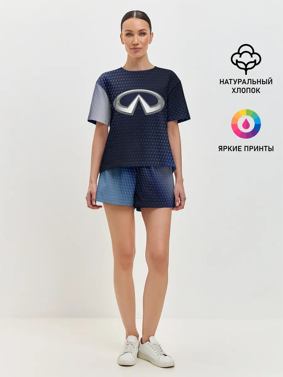 Женская пижама с шортами / Инфинити - Карбон