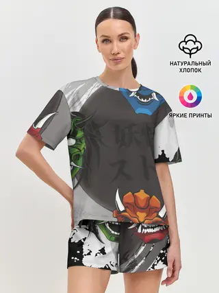 Женская пижама с шортами / Маски Они