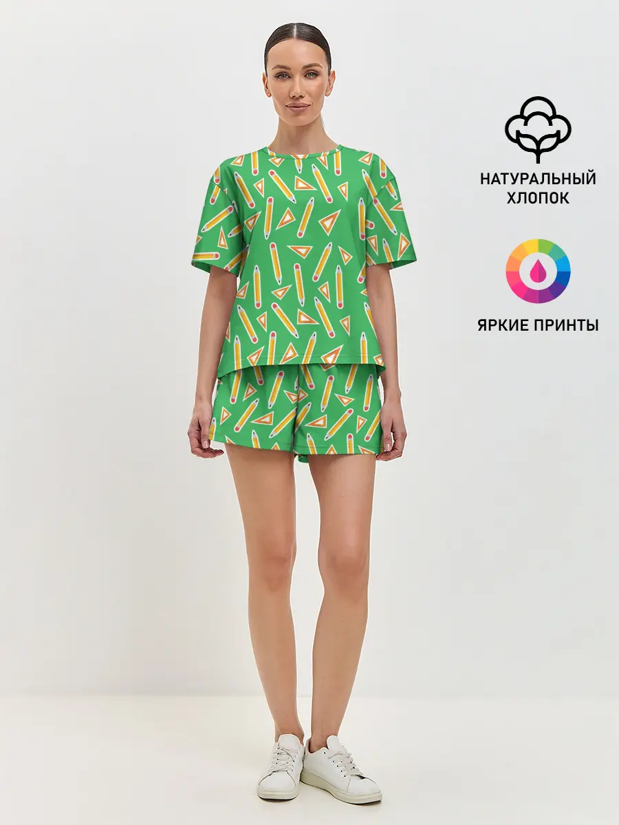 Женская пижама с шортами / Карандаш и линейка