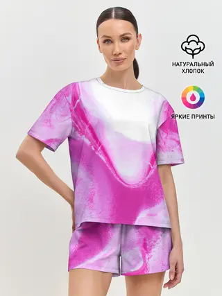 Женская пижама с шортами / Жидкий пурпур