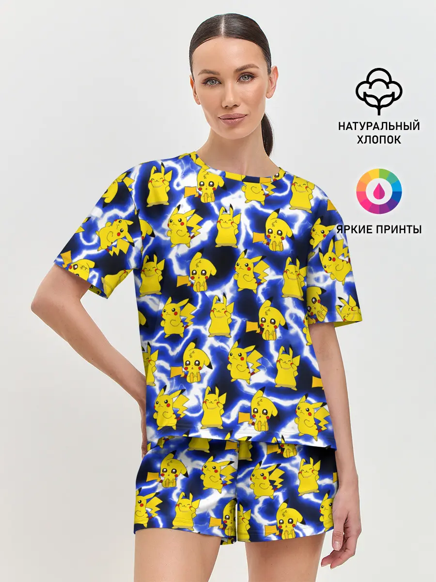 Женская пижама с шортами / Пикачу Electric Shock