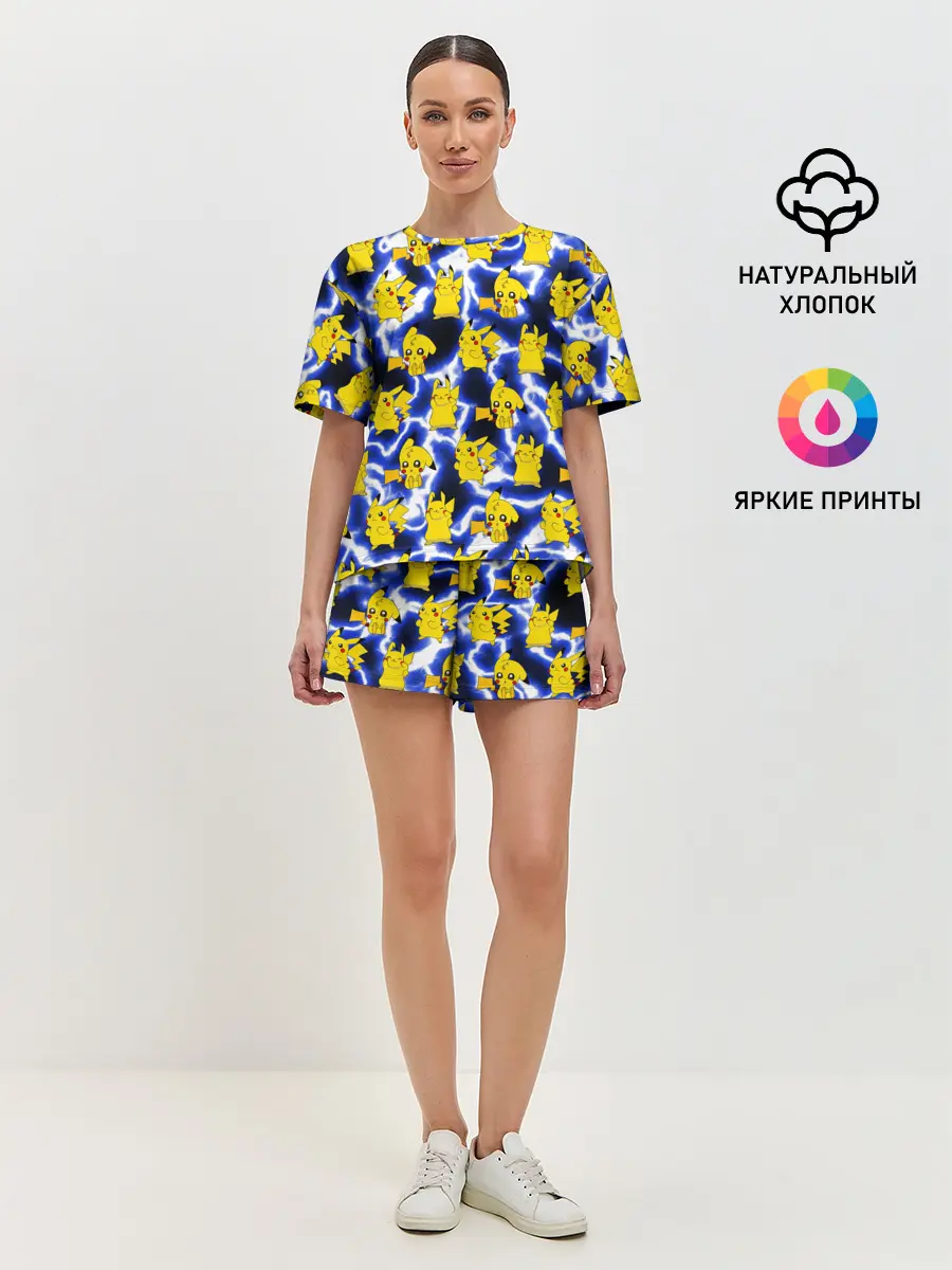 Женская пижама с шортами / Пикачу Electric Shock