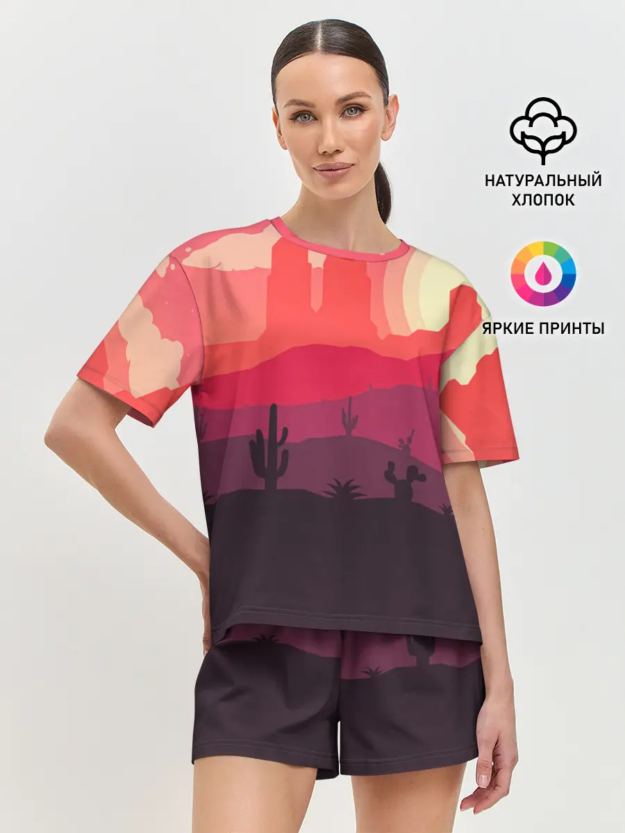 Женская пижама с шортами / Пустыня