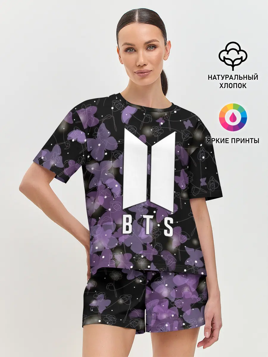 Женская пижама с шортами / BTS BUTTERFLIES | БАБОЧКИ