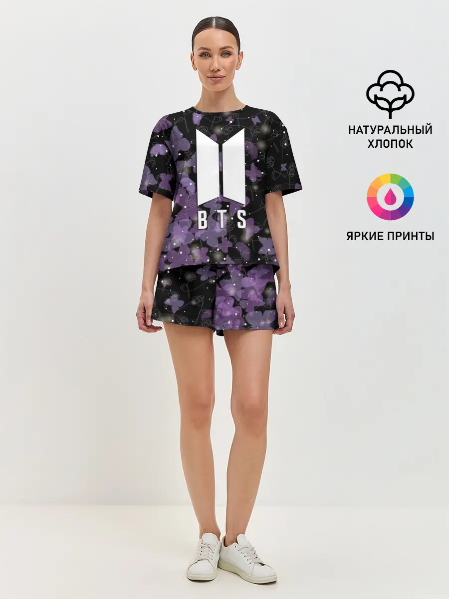 Женская пижама с шортами / BTS BUTTERFLIES | БАБОЧКИ