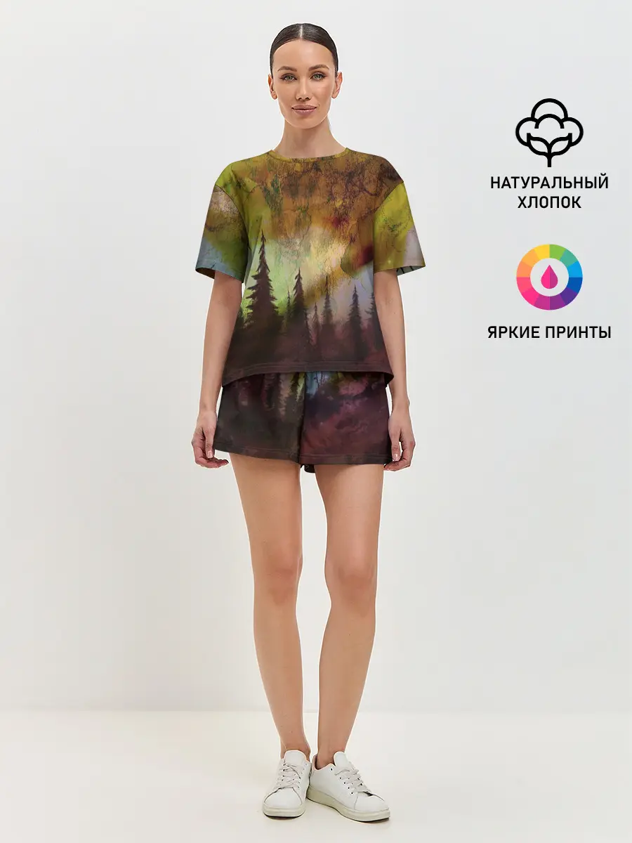 Женская пижама с шортами / СТРАШНЫЙ ЛЕС